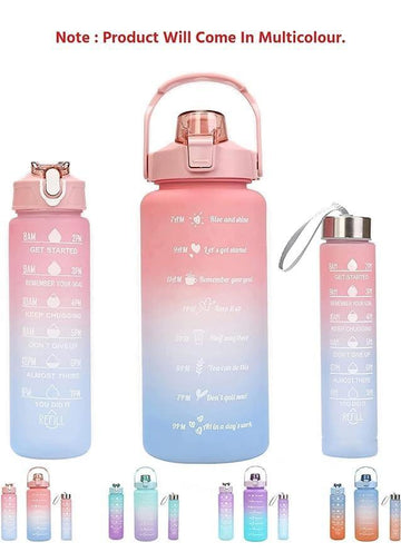 3 Pcs Gradient Water Bottles ABS Multicolor Hydration Set